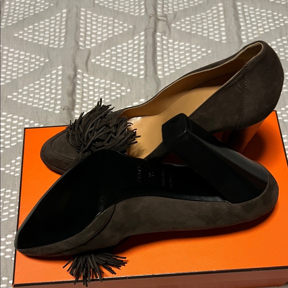 Hermes Dark Brown Heels with Tassel Accent Never Worn!! - Picture 7 of 16